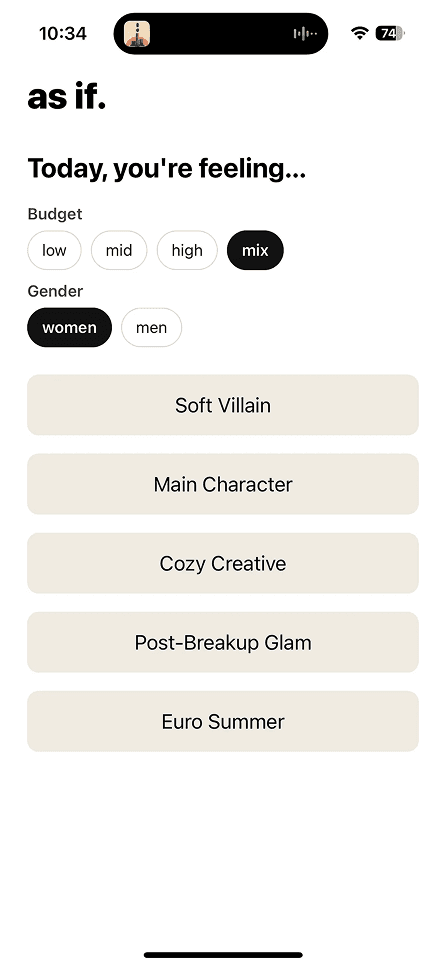 Early As If home wireframe