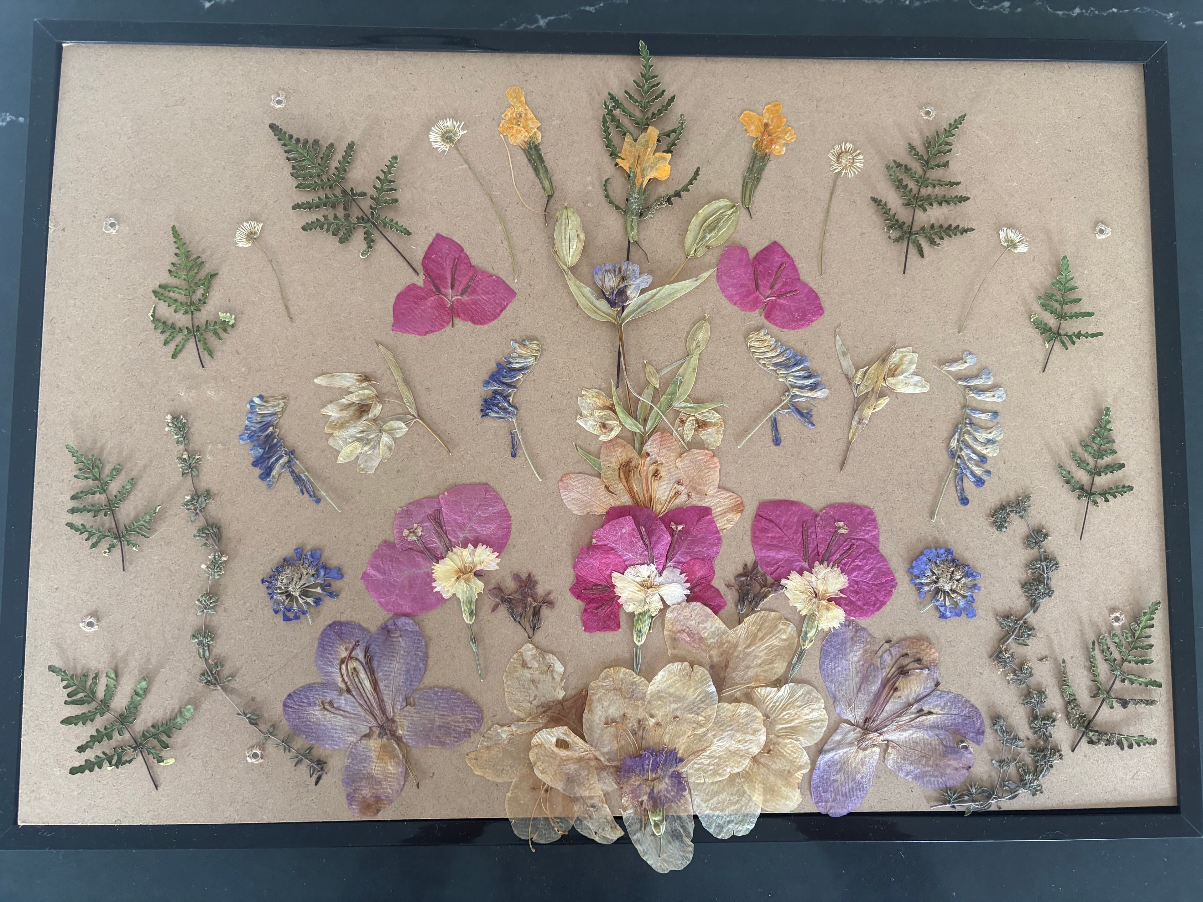 Developed pressed flower composition study