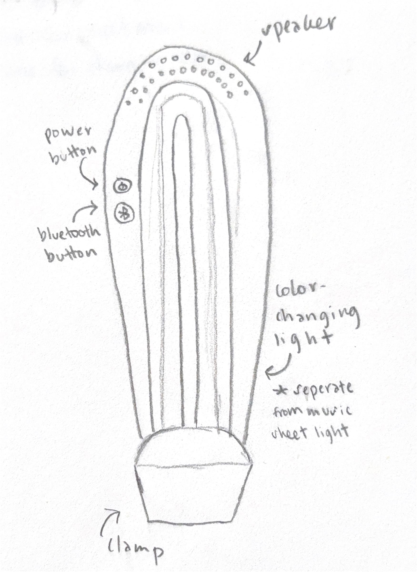 Second Fermata concept sketch exploring the lamp's form