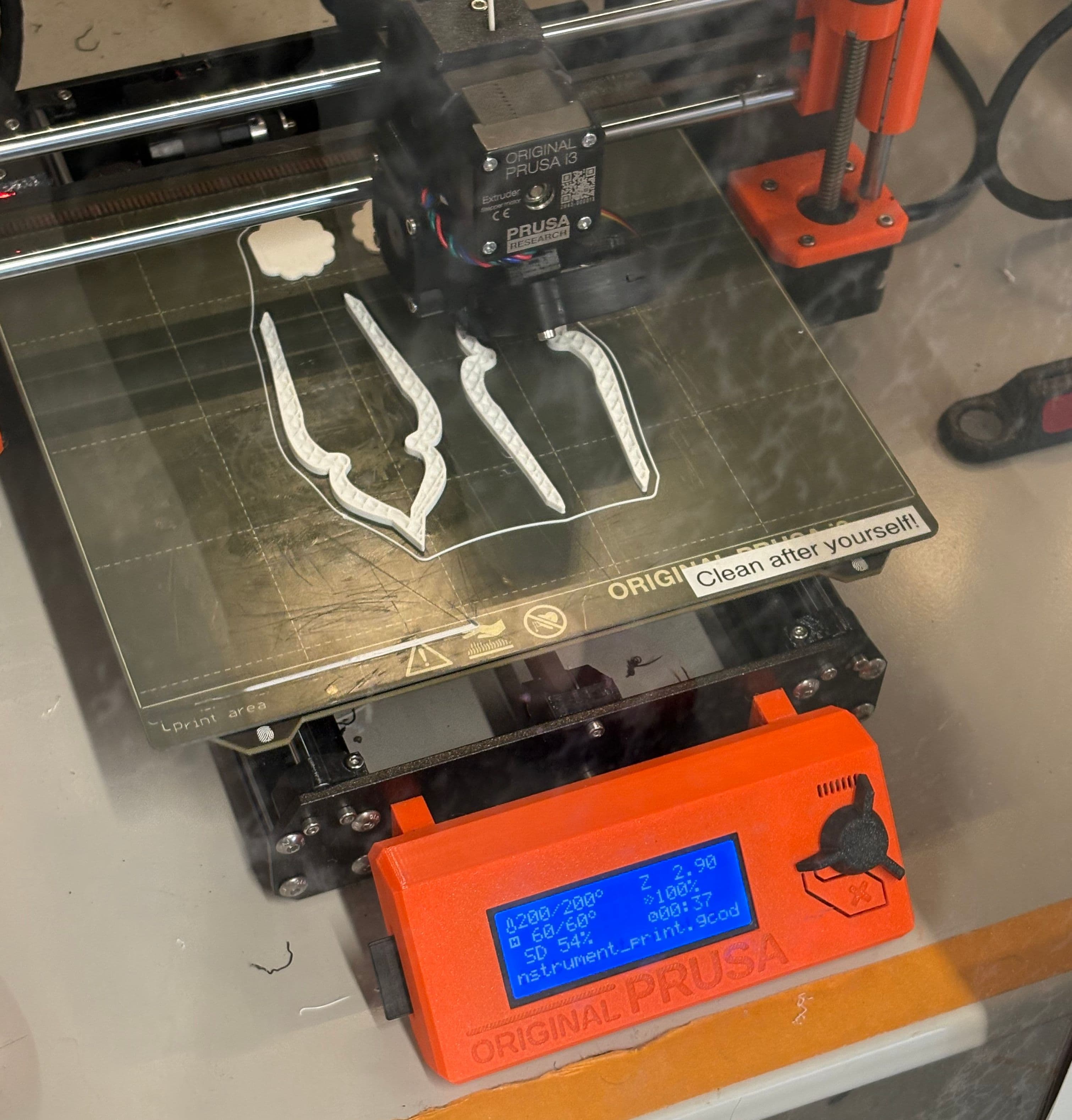 Flora Instrument being 3D printed