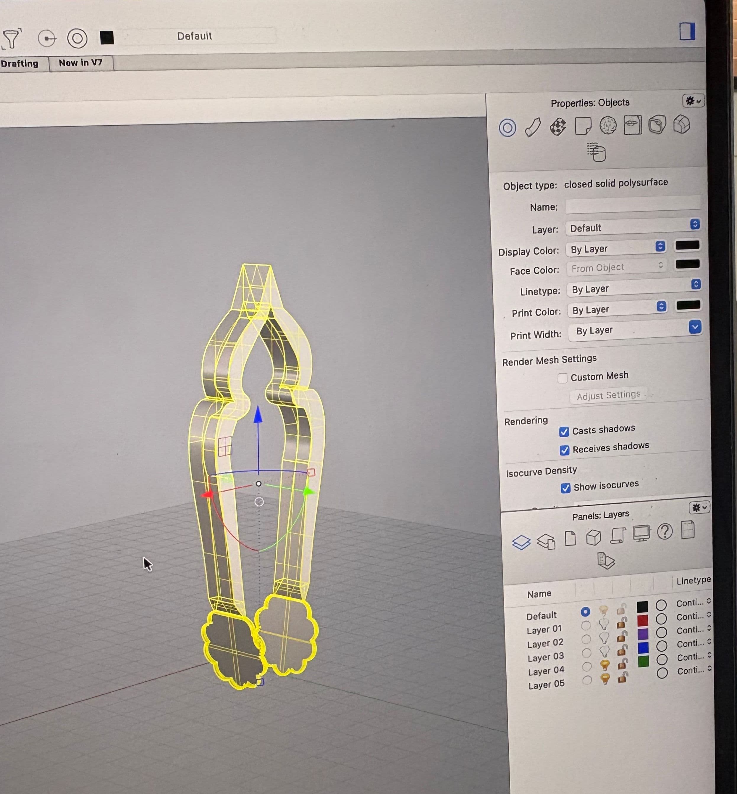Flora Instrument digital model in Rhino