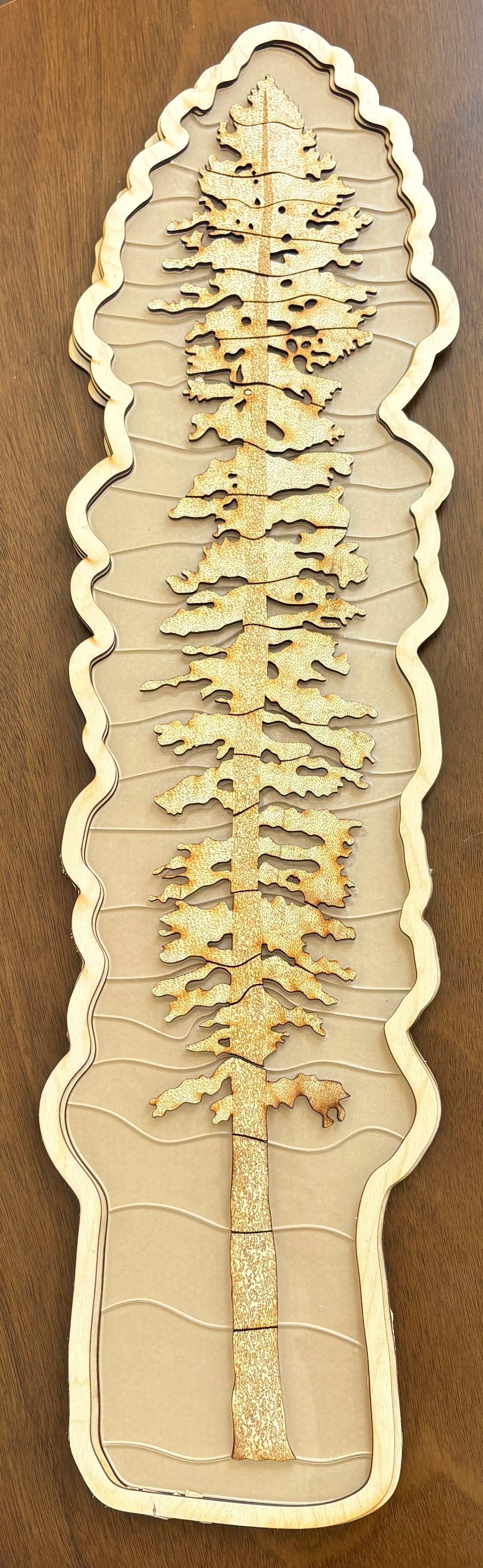 Unfinished Pine Puzzle during fabrication